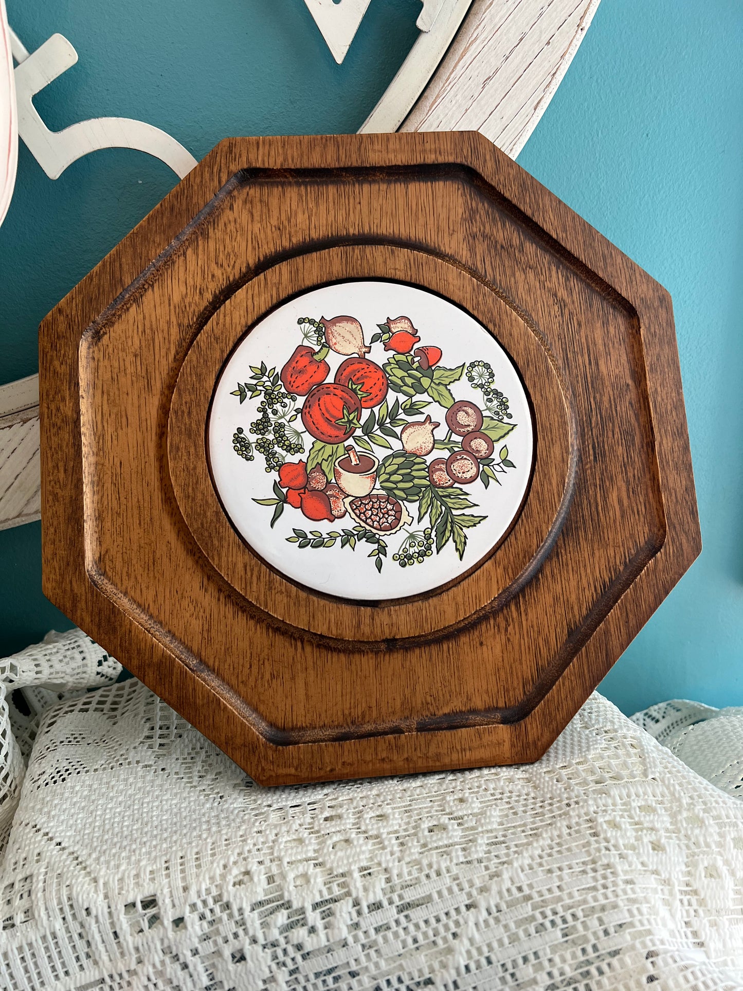 1970s wooden cheese tray