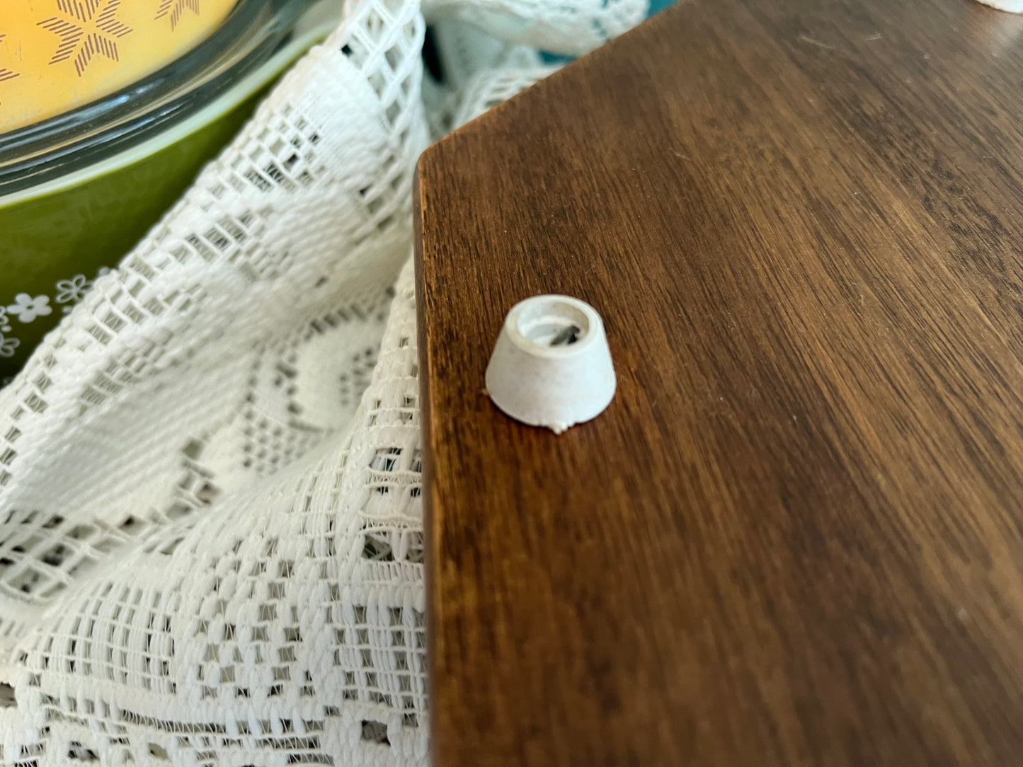 Vintage Alco Cheese Tray | 1970s Hexagon Wooden Cheese Board with Ceramic Tile | Charcuterie & Appetizer Serving Tray | Farmhouse Kitchen Decor