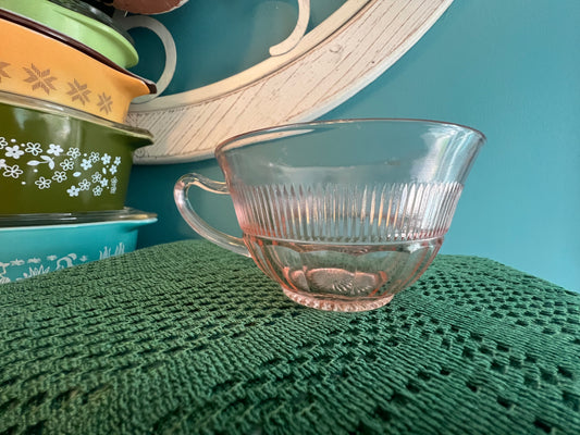 Discontinued Depression-era Coronation pattern pink cup