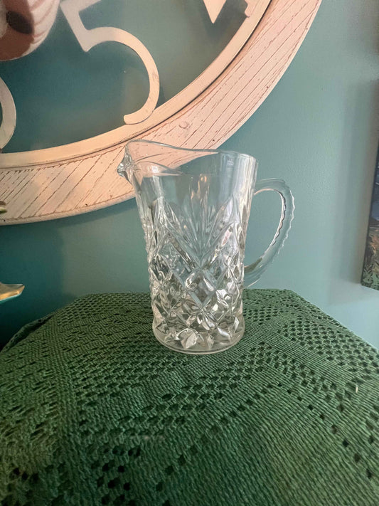 Vintage Anchor Hocking Depression Glass Small Pitcher / Large Creamer β 1960s Pressed Pineapple