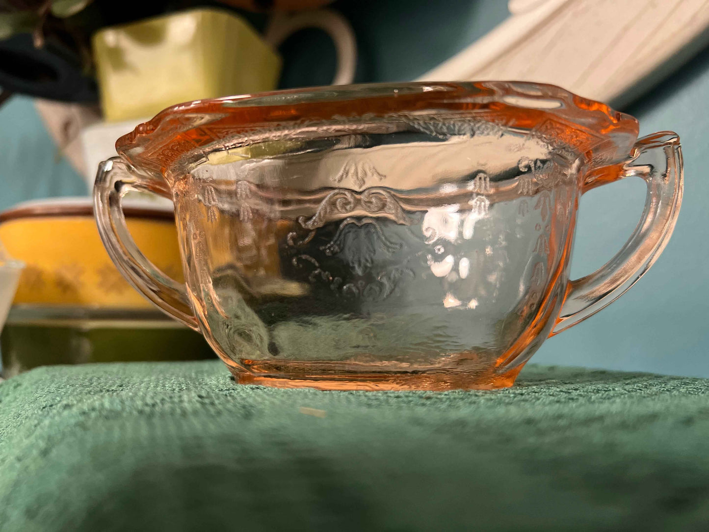 Princess Pink Depression Glass Sugar Bowl – Anchor Hocking Glass Co. 1931–1935