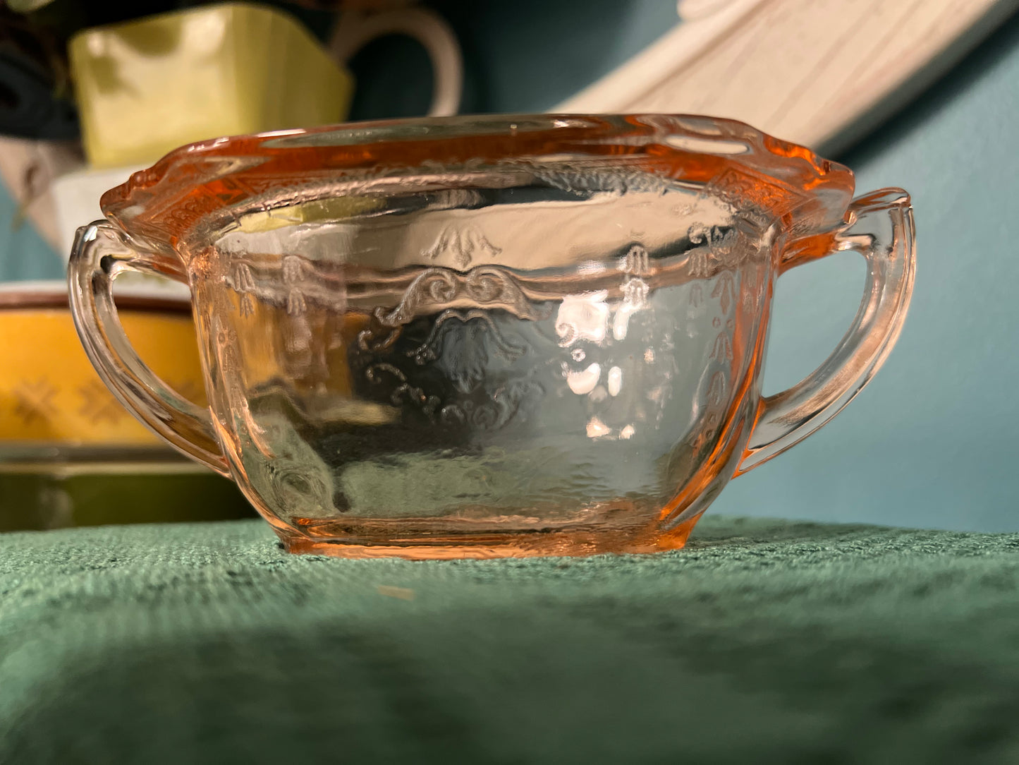 Princess Pink Depression Glass sugar bowl Anchor Hocking 1931β1935
