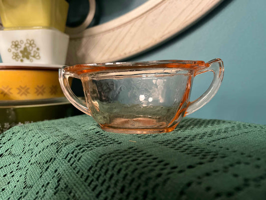 Princess Pink Depression Glass Sugar Bowl – Anchor Hocking Glass Co. 1931–1935