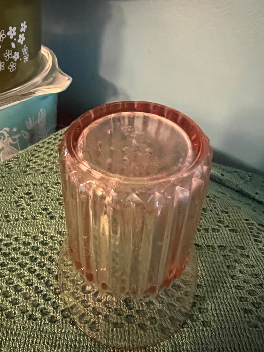 Discontinued Anchor Hocking Depression-era pink juice glass collectible