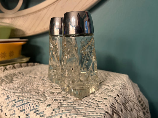 Vintage Anchor Hocking Star of David prescut salt and pepper shakers