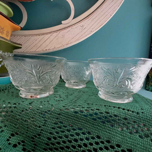 Vintage Anchor Hocking Sandwich Clear Glass Cup - Set of 2 – Collectible Pressed Glass Coffee & Tea Cup
