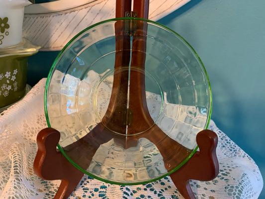 Collectible Anchor Hocking Block Optic uranium glass cereal bowl