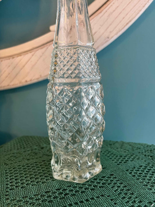 Vintage Anchor Hocking Wexford Bud Vase – 9" Clear Glass Mid-Century Collectible