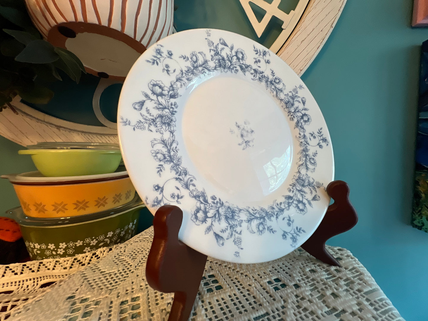 Collectible French Arcopal plates for table settings or display