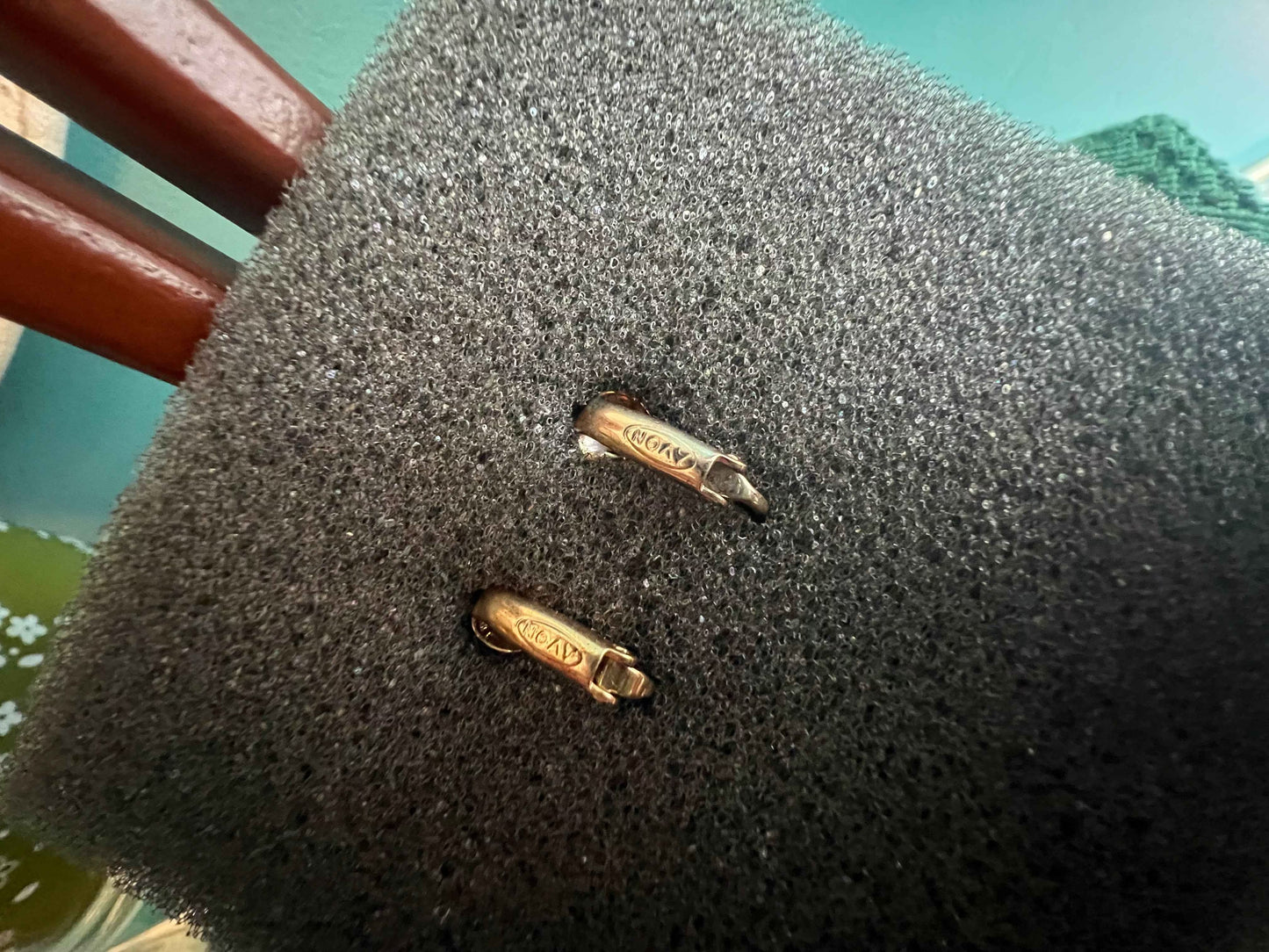 Vintage Avon President’s Club Pearlesque Faux Pearl & Rhinestone Clip-On Earrings – Marked AVON