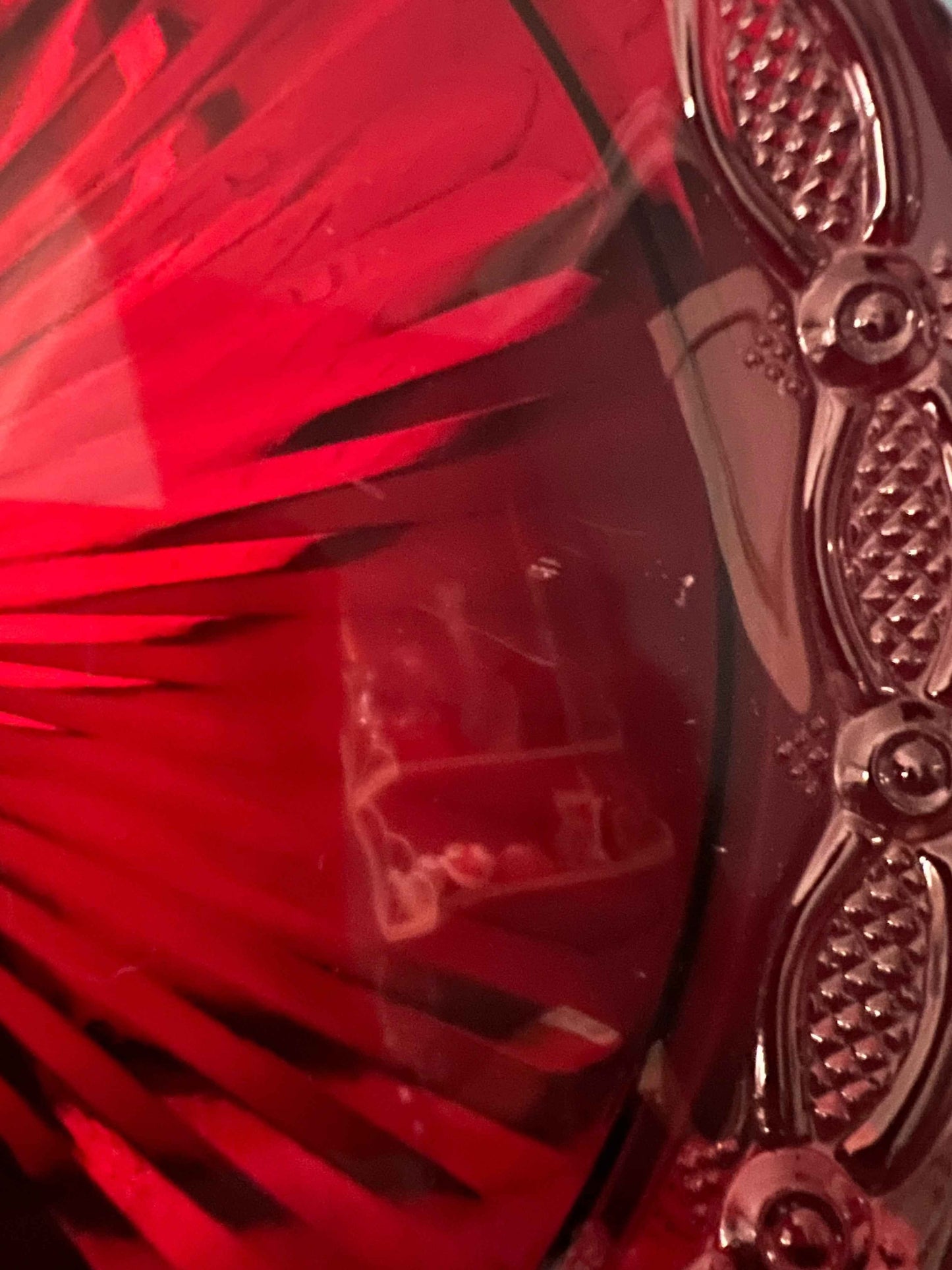 Vintage AVON Ruby Red Cape Cod Pressed Glass Serving Plate – 10.5" Round