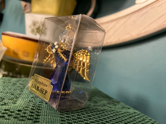 Vintage Roman Inc. September sapphire birthday angel ornament