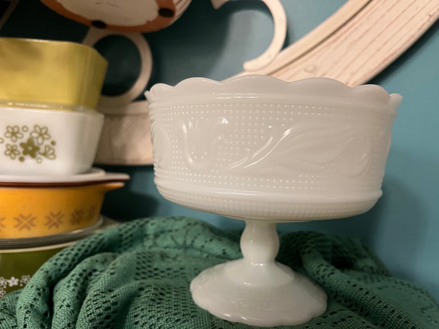 Mid-century collectible milk glass bowl