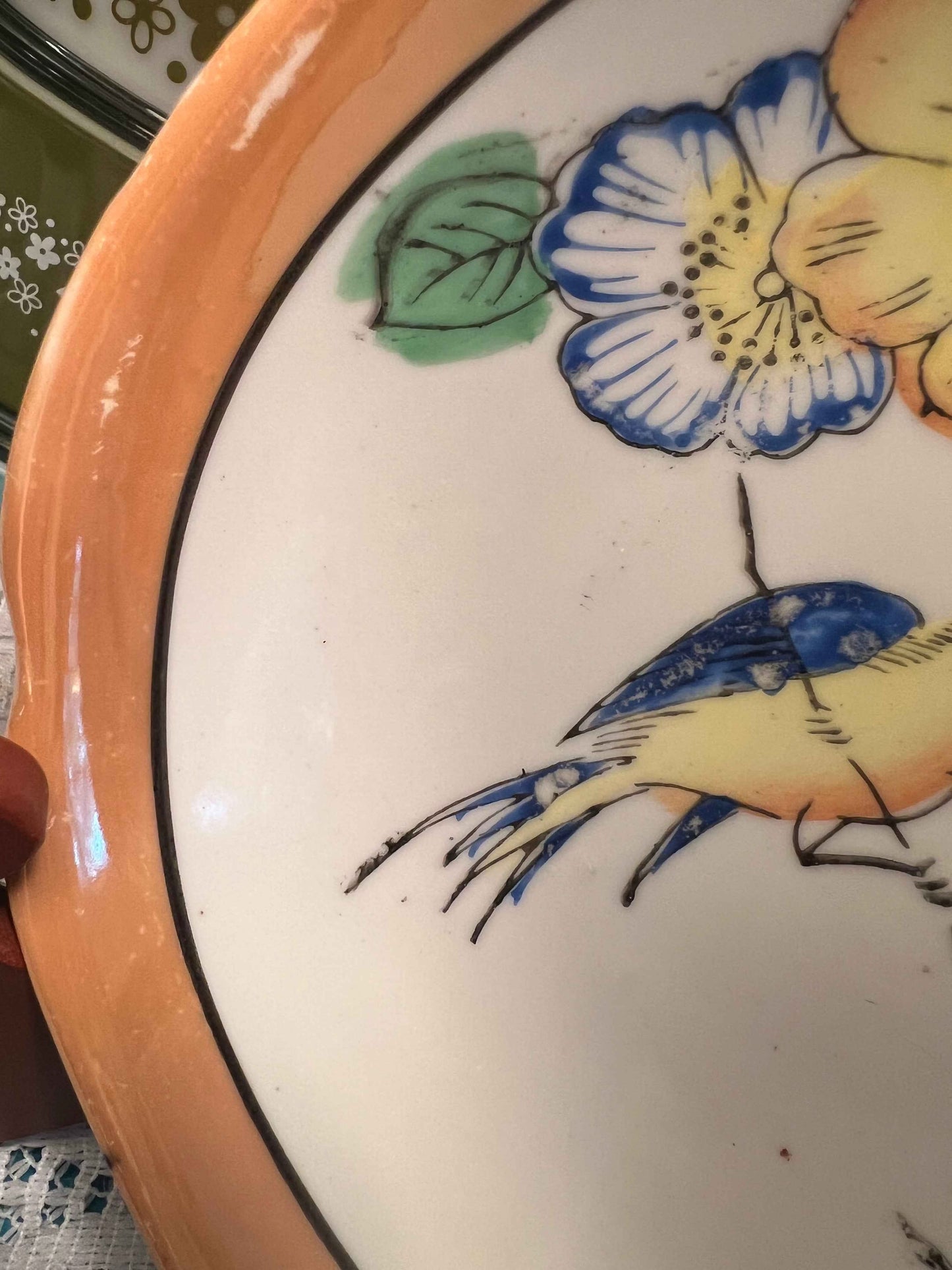 Lusterware Chikaramachi Japanese Bowl | Birds & Flowers | Vintage Mid-Century Dishware
