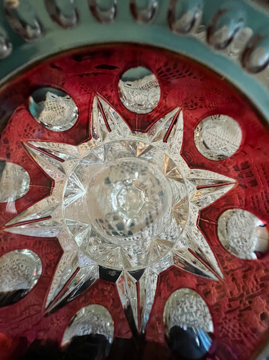 Mid-century Colony Parklane Ruby pressed glass wine goblet