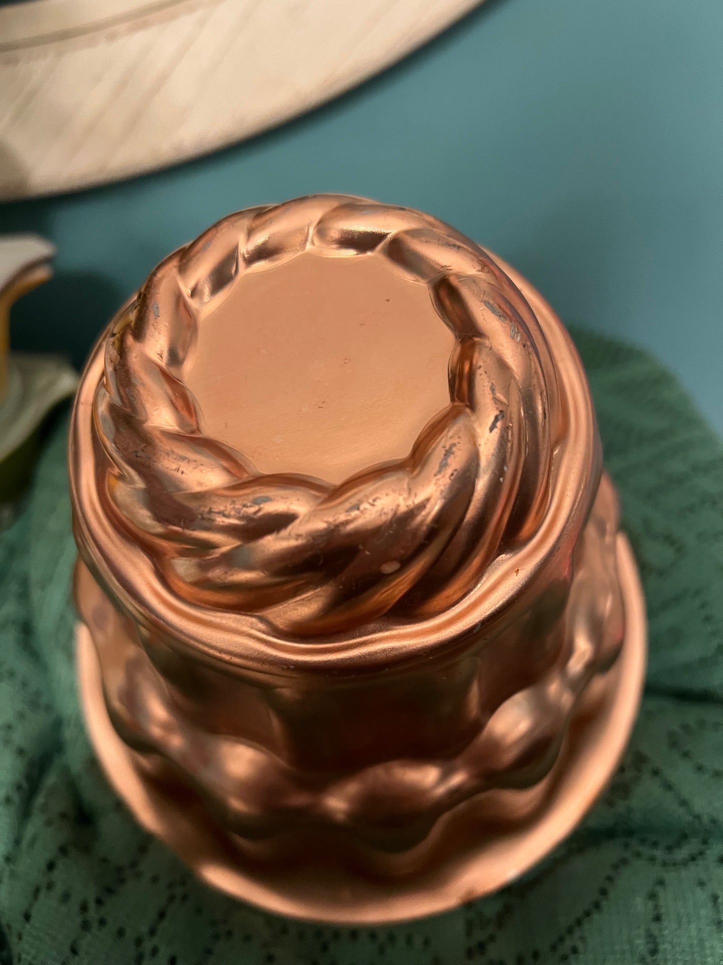 3-tier English-style copper jello and pudding form for rustic kitchen décor