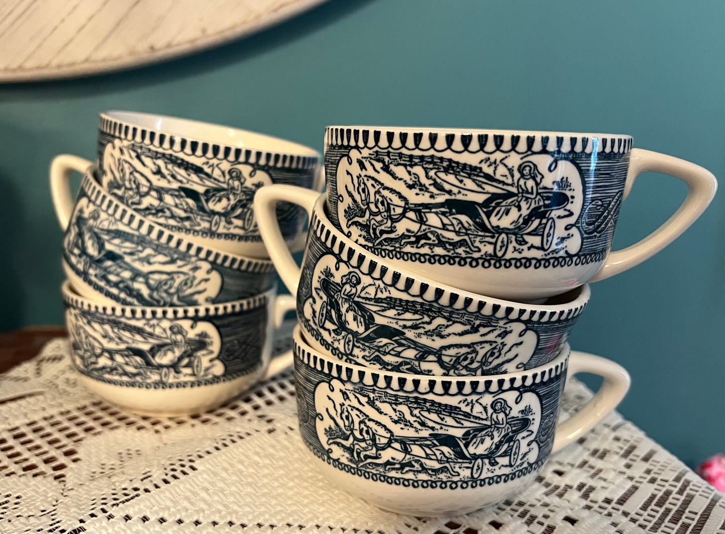 Vintage Currier & Ives coffee cup
