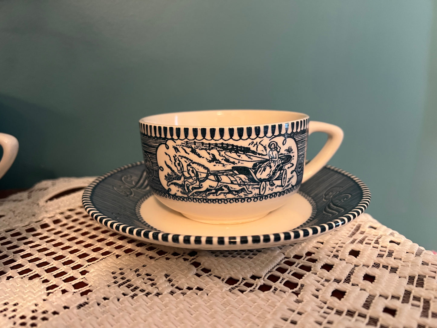Vintage “Low Water in the Mississippi” cup and saucer