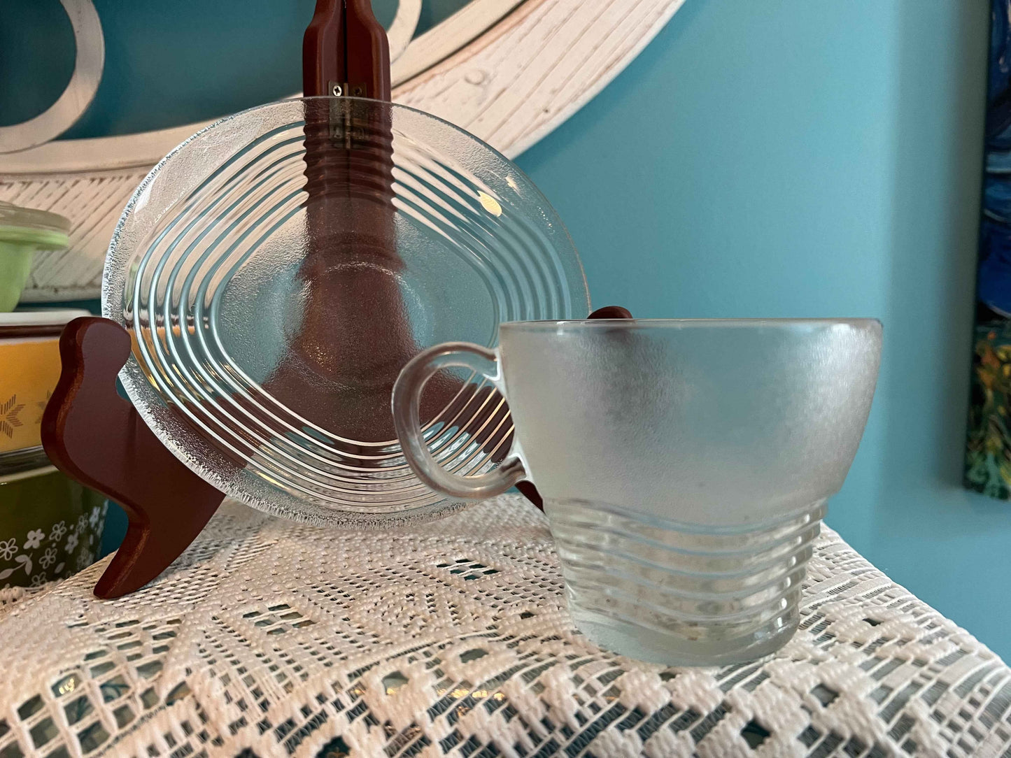 Vintage Duralex France Clear Beehive Table Setting – Complete Set, Four Available