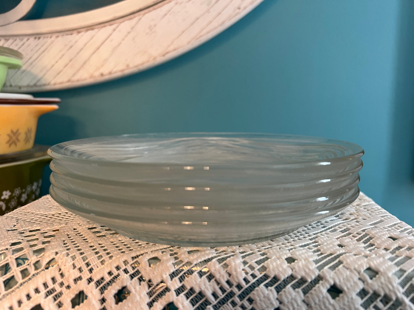Retro French Duralex beehive glassware for dining or display