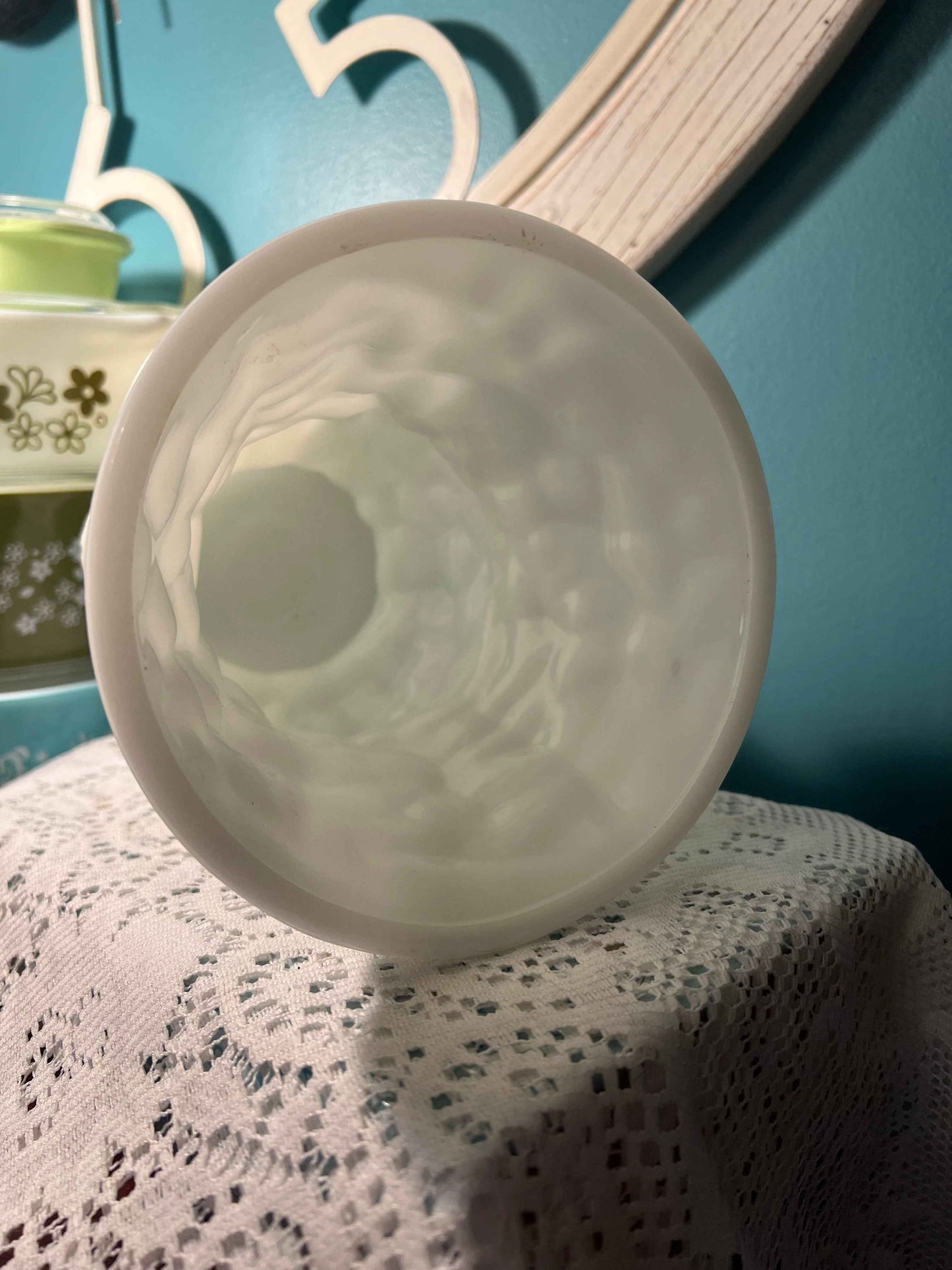 Vintage E.O. Brody Crinkle Milk Glass Vase | Heavy White Glass | USA Made