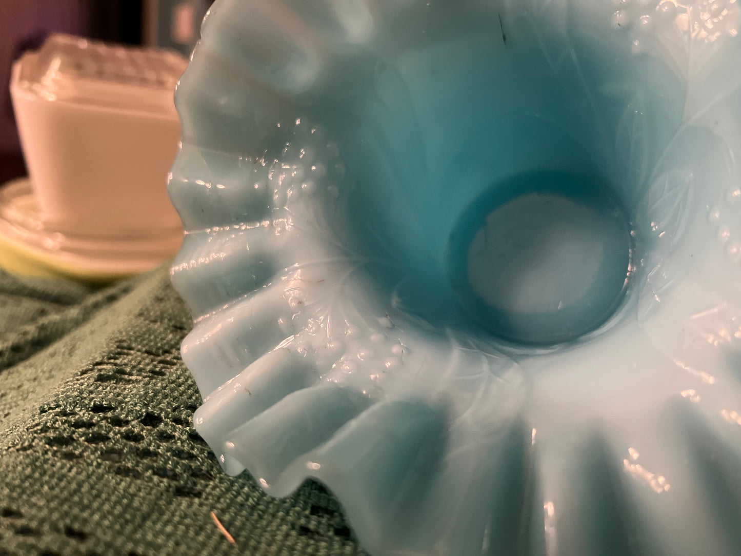 Fenton pressed glass decorative vase