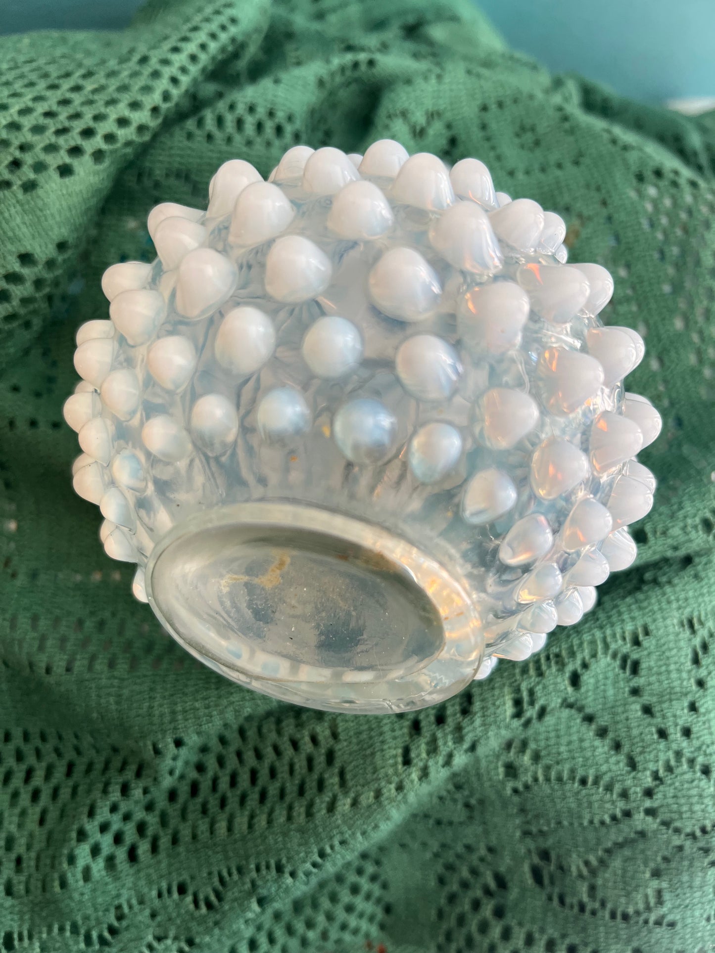 Opalescent hobnail vase