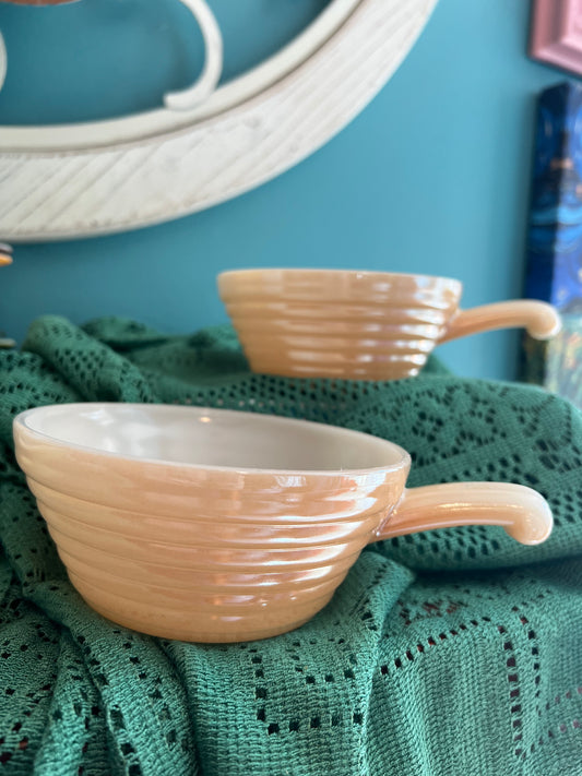 Collectible Fire King beehive shaped bowls for baking or serving