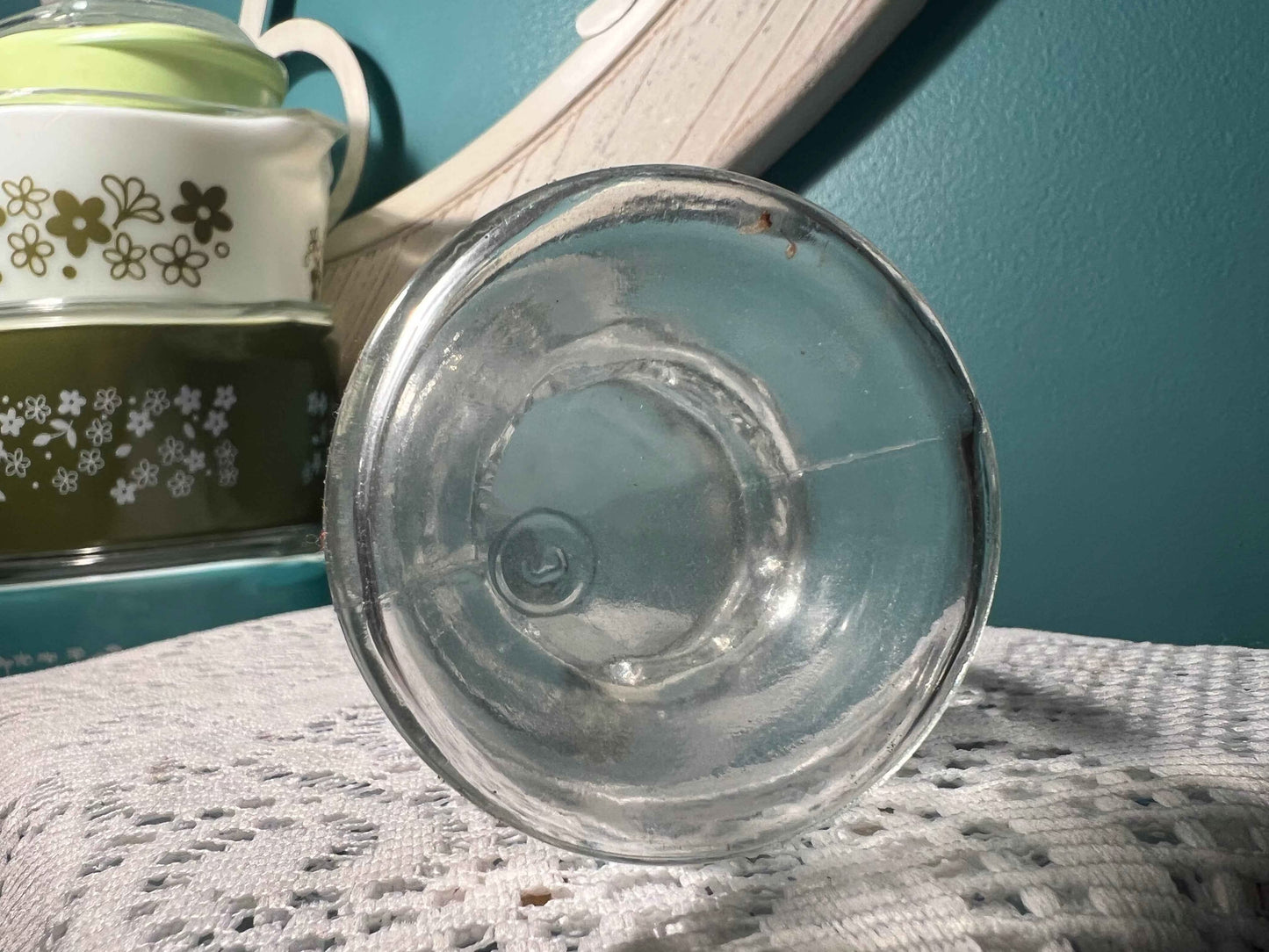 Vintage Glass Footed Bud Vase with Rose Motif | Floral Etched Vase | Vintage Home Décor