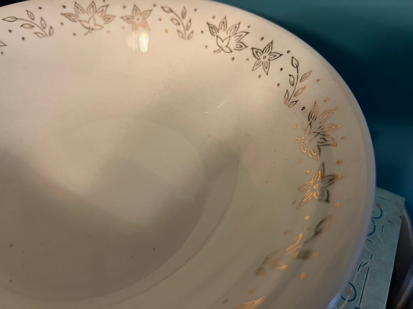 Vintage gold rimmed serving dish