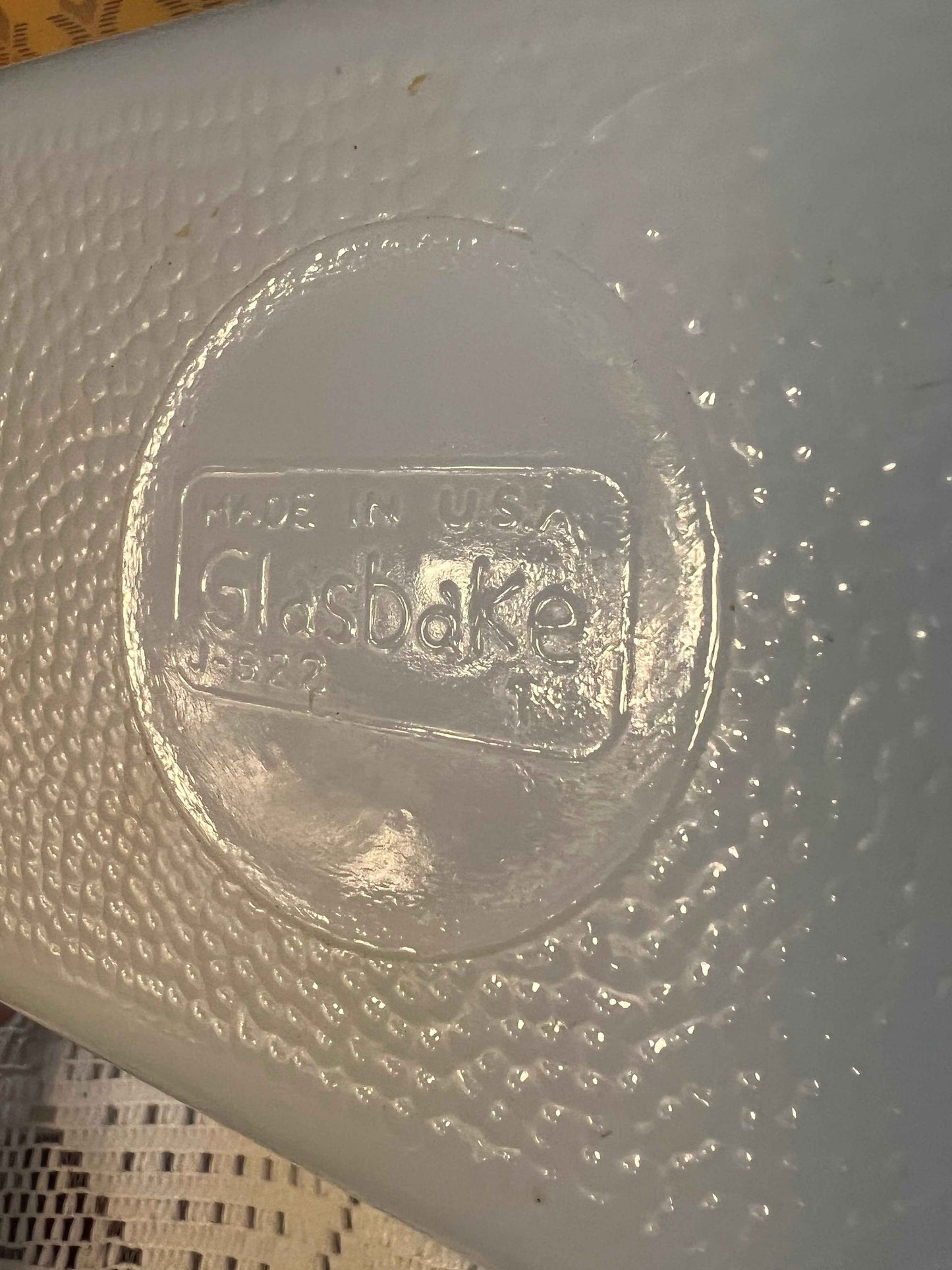 Vintage Glassbake J522 Milk Glass Loaf Pan β White Floral Pattern, 10β x 5β