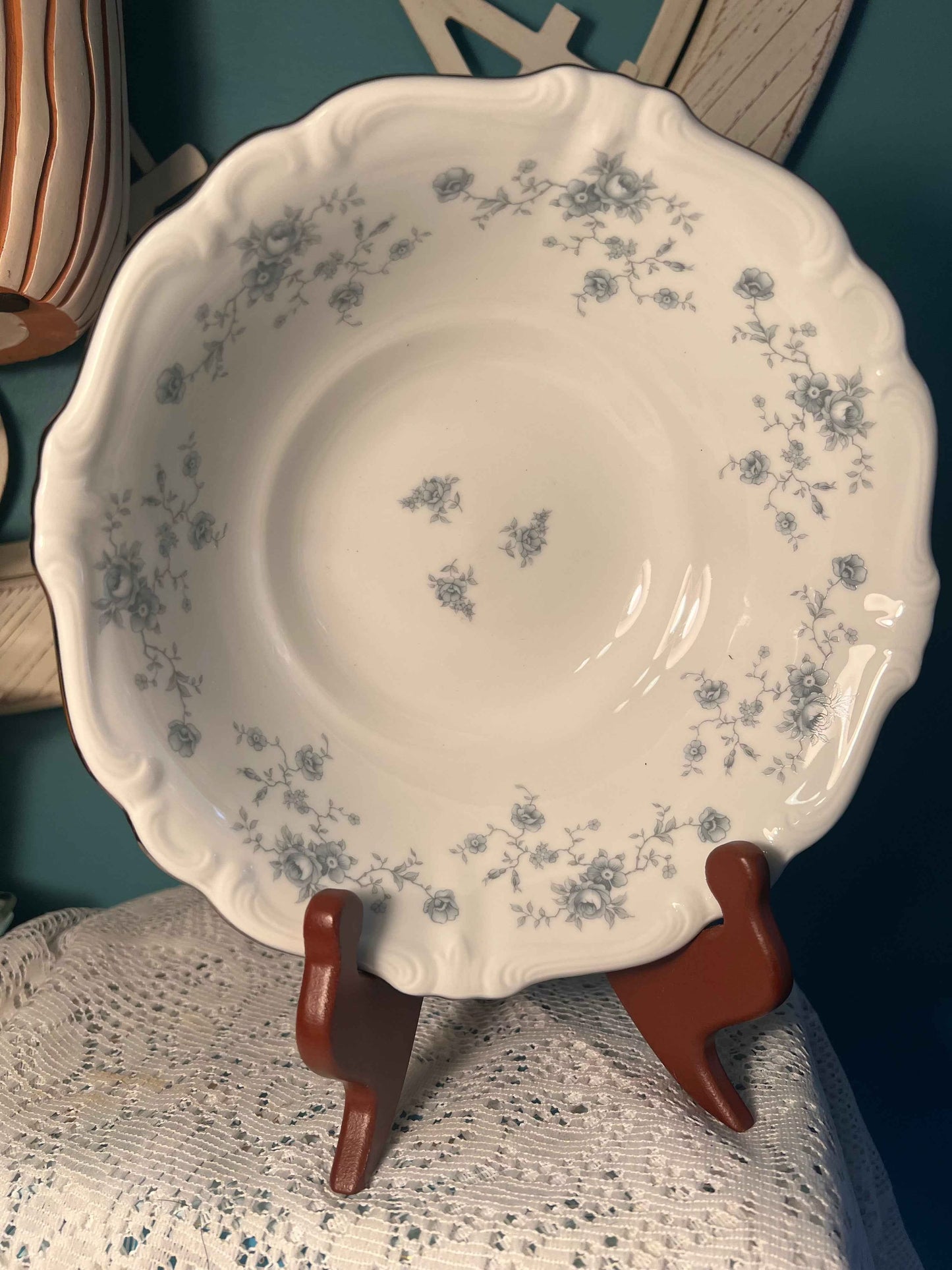 Vintage Haviland Blue Garland Large Vegetable Serving Bowl – Made in Germany, Fine Porcelain