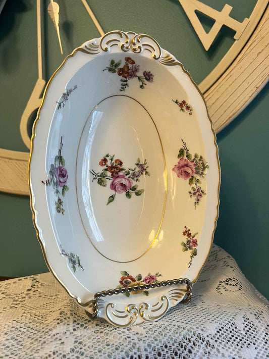Haviland Chantilly Oval Vegetable Bowl | Limoges China Floral Platter