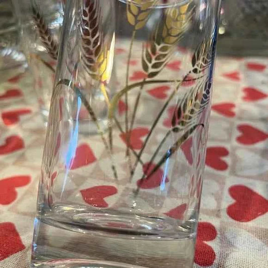 Vintage Homer Laughlin Golden Wheat Glasses – Set of 3 | 22K Gold Accents | Collectible Mid-Century Glassware