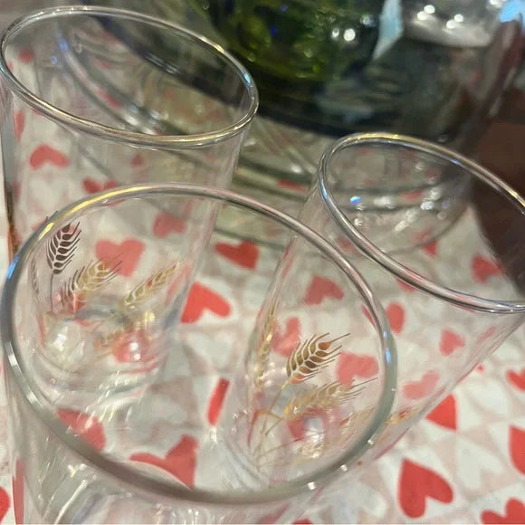 Mid-century collectible Homer Laughlin Golden Wheat drinking glasses