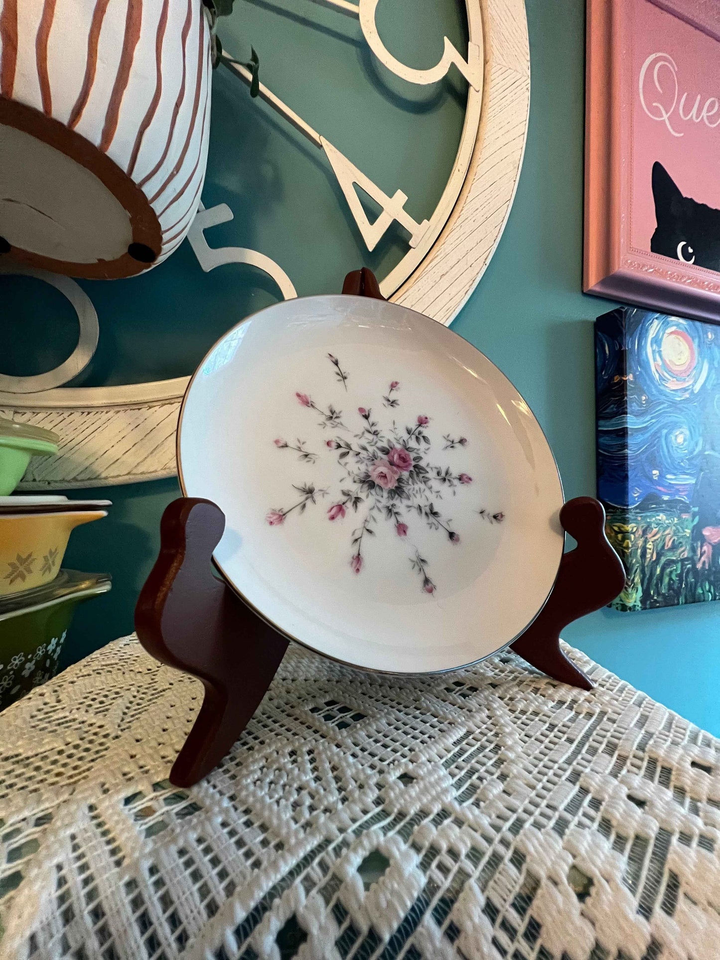 Vintage Harmony House “Rosebud” Salad Plates – Set of 2, 7 5/8" Sears Roebuck China, 1940s