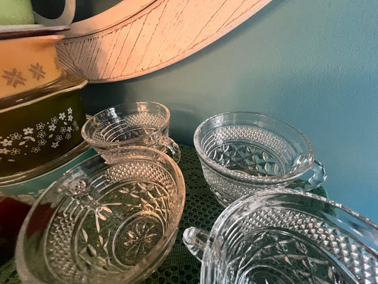 Vintage Anchor Hocking Wexford Tea Cups – Set of 4 Glass Punch Cups, 3.375" - Dusty Treasures