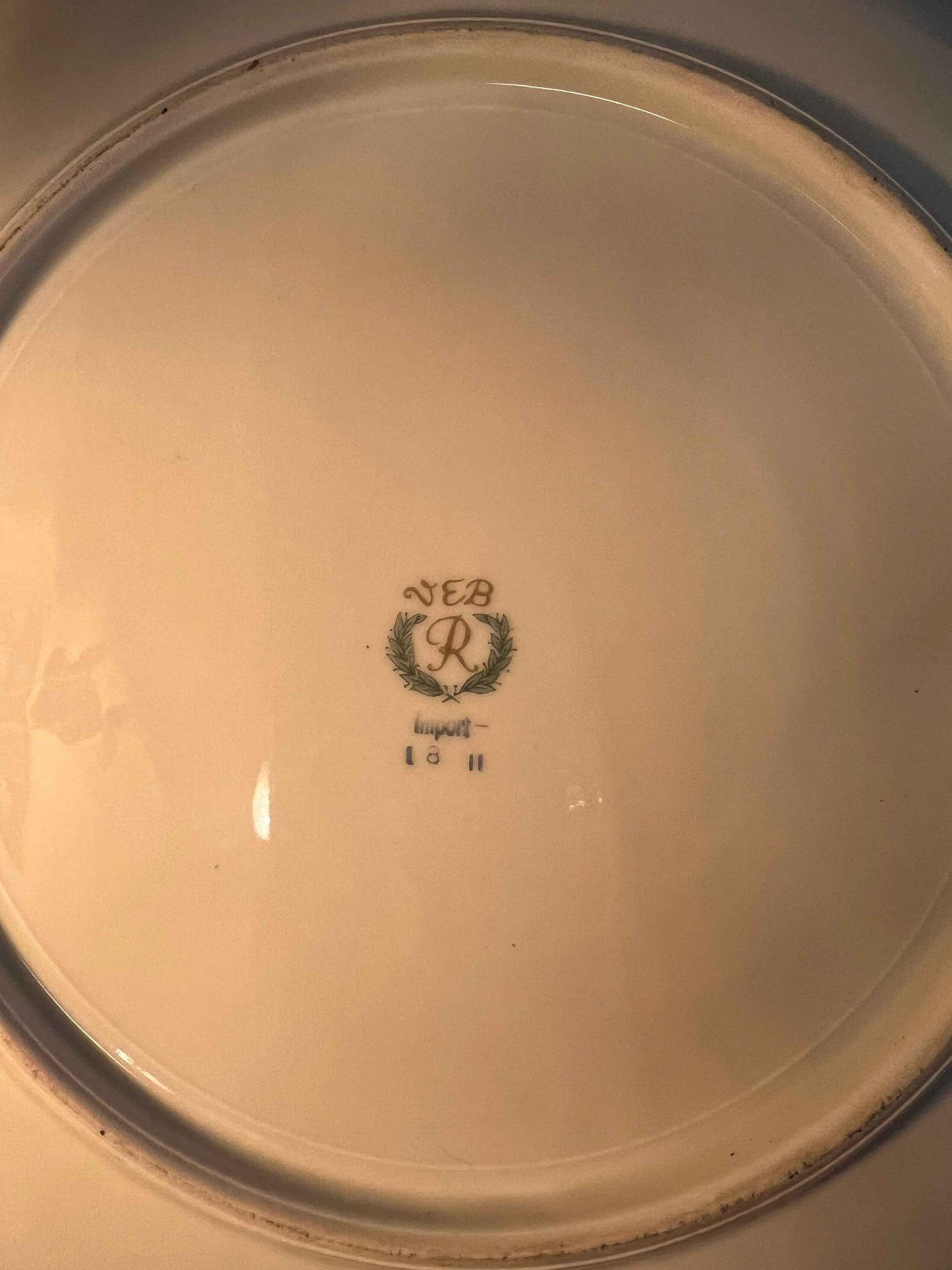 VEB Reichenbach Cobalt Blue Plate | East Germany | 13" Porcelain with Gold Trim