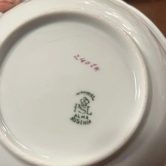 Collectible vintage European porcelain bowl for desserts or display