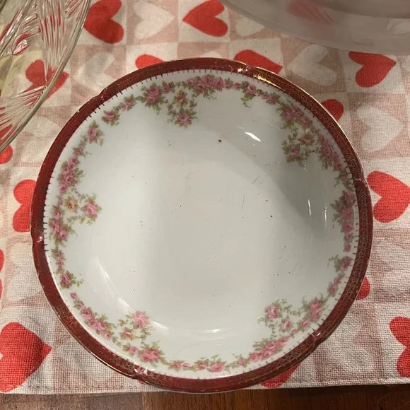 Vintage hand-painted floral bowl from Austria