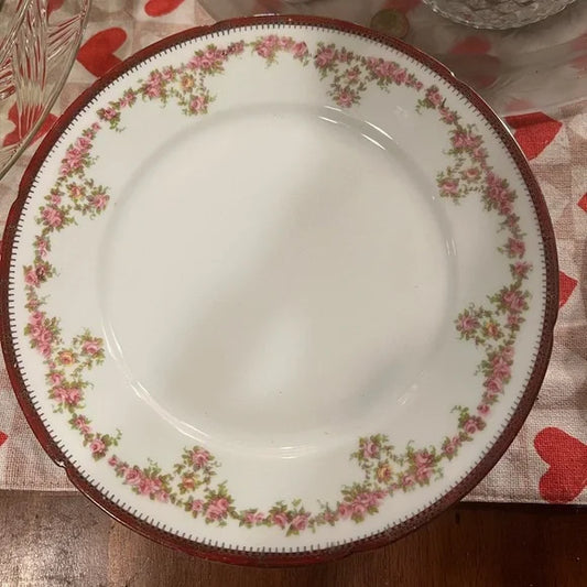 Collectible vintage European porcelain dessert plate for display or use