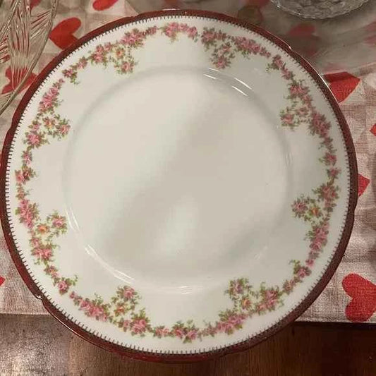 Imperial PSL Alma Austria 8” Dessert Plate – Hand-Painted Pink Roses – Price Per Plate
