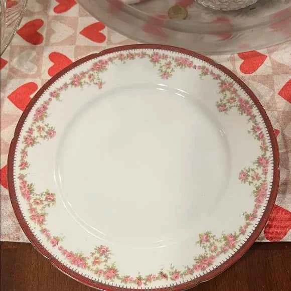 Imperial PSL Alma Austria 8” Dessert Plate – Hand-Painted Pink Roses – Price Per Plate
