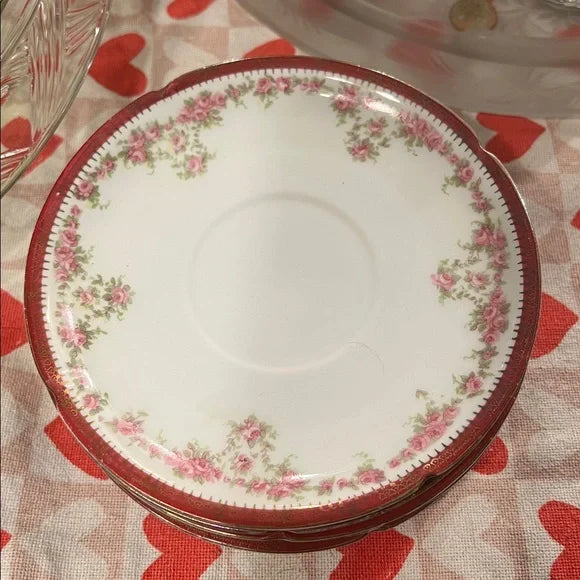 Antique hand-painted floral saucer by Imperial PSL Alma Austria