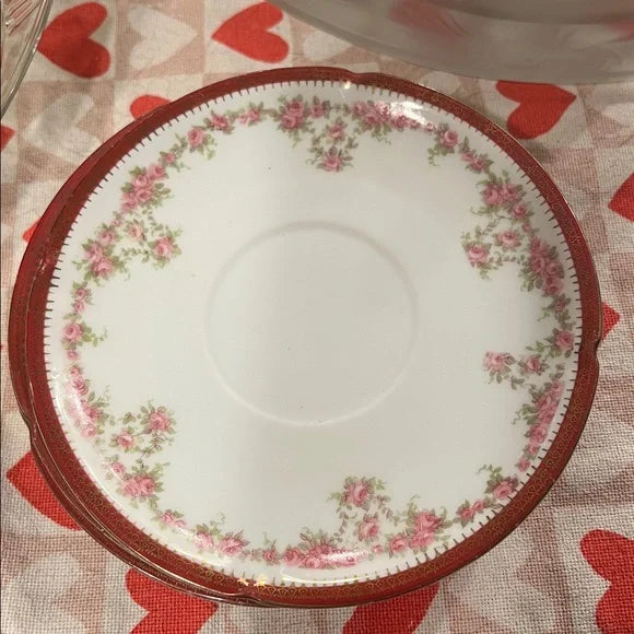 Vintage European porcelain Imperial PSL Alma Austria hand-painted floral saucer for tea or coffee