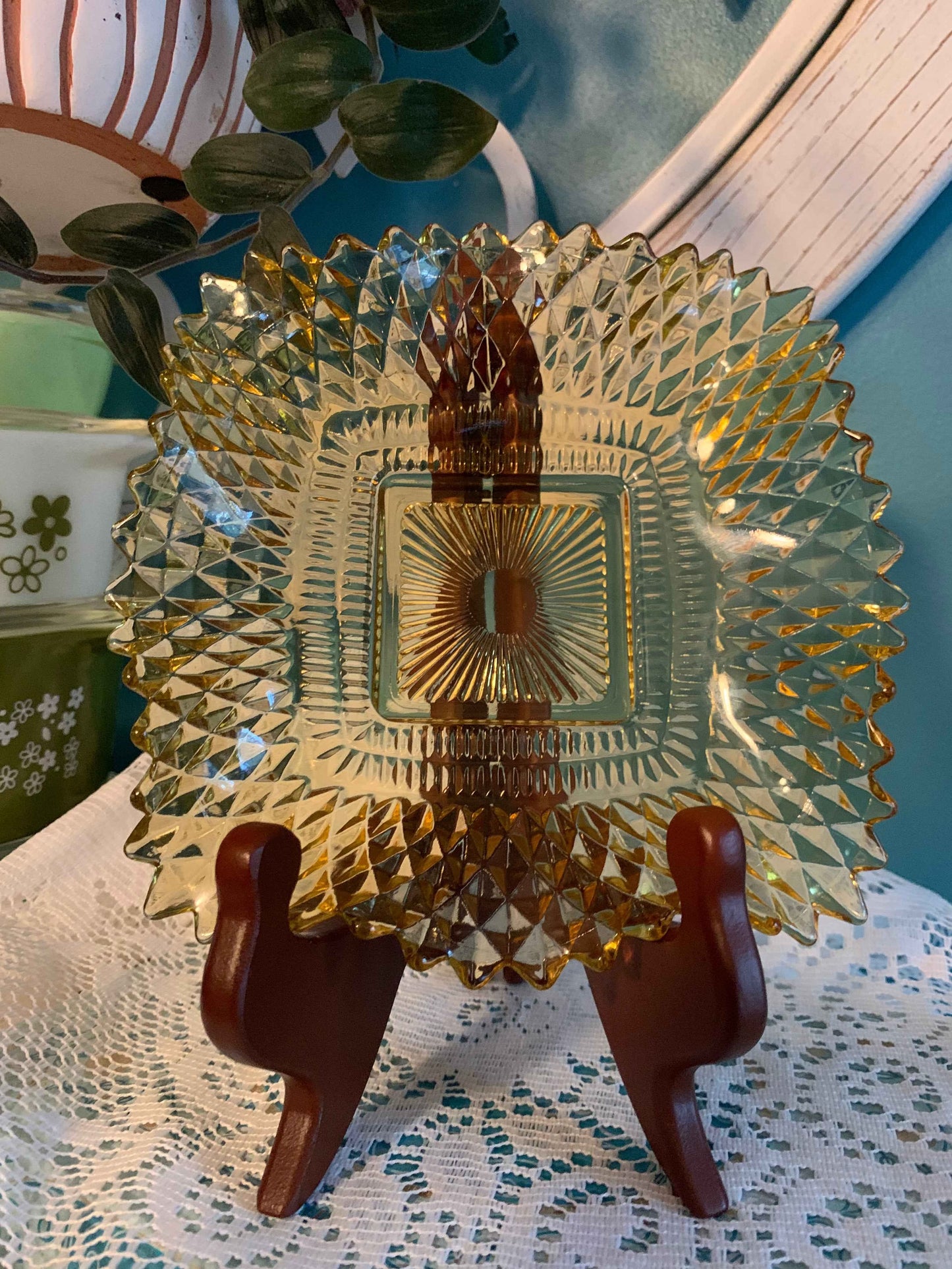 Indiana Glass Diamond Point Candy Dish