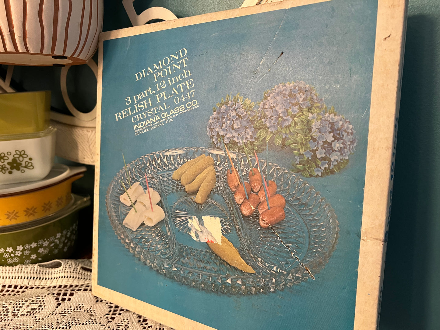 collectible Indiana Glass diamond point tray
