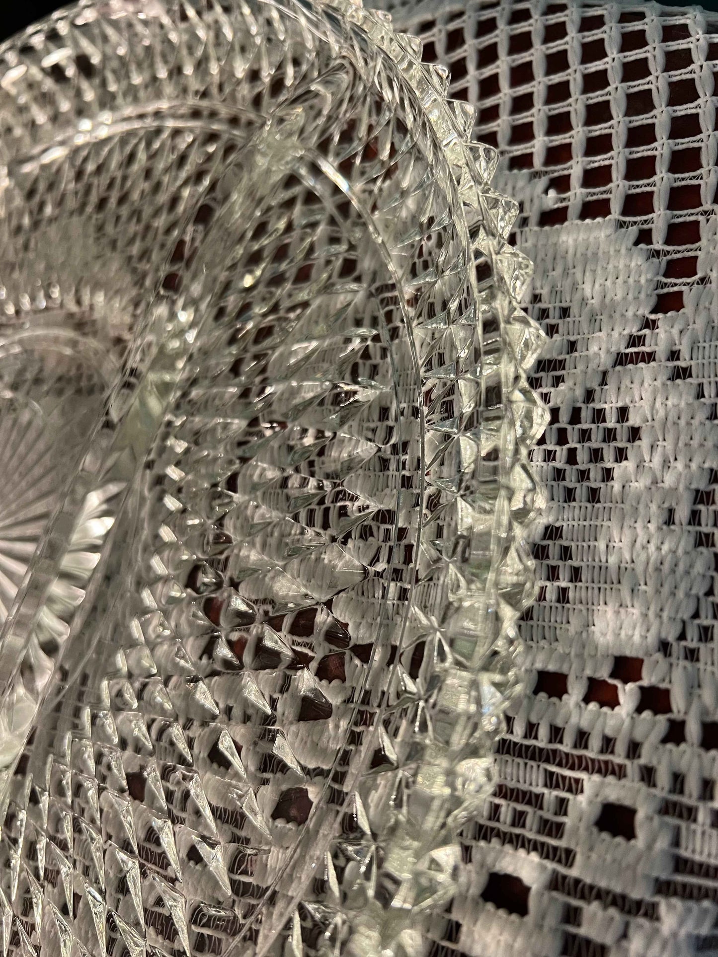 Vintage Indiana Glass Diamond Point 3-Part Relish Tray – 12" Sectioned Glass