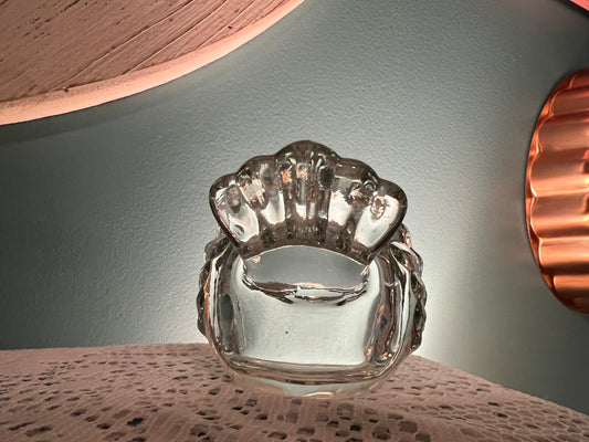 Whimsical Indiana Glass Candle Lane Critters heavy glass votive holder