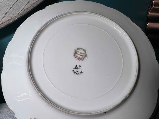 J Pouya Limoges Porcelain Plate | Pink Poppies | French Collectible